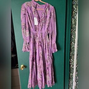 Floral Purple Maxi Dress XSMALL
